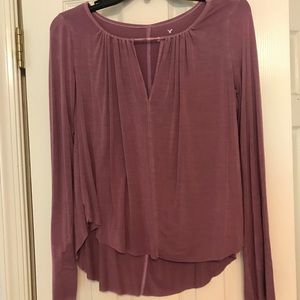 cut out long sleeve shirt
